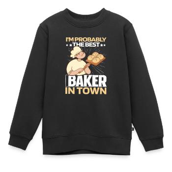 Backen Bäcker Bäckerei - Kinder Premium Organic Sweatshirt - Schwarz - Vorne - AI Model Kid Female (0cm)