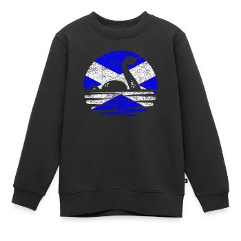 Schottischer Sonnenuntergang am Loch Ness - Kinder Premium Organic Sweatshirt - Schwarz - Vorne - AI Model Kid Female (0cm)