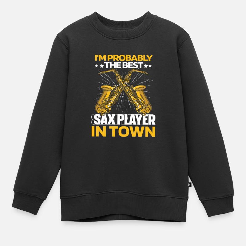 Saxophone Saxophone - Sweat Premium enfant bio - noir