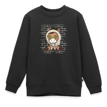 Sport équestre équestre - Sweat Premium enfant bio - noir - Devant - AI Model Kid Female (0cm)
