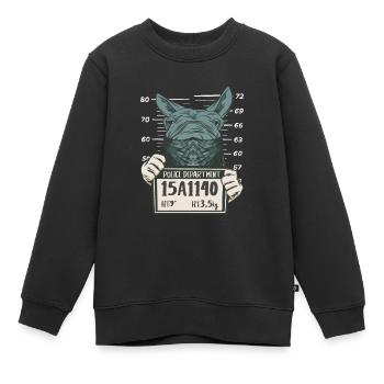 Muli Esel Fahndungsfoto Der Polizei - Kinder Premium Organic Sweatshirt - Schwarz - Vorne - AI Model Kid Female (0cm)