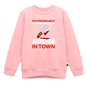 Fleischer Metzger Schlachter - Kinder Premium Organic Sweatshirt - Rosa - Vorne - AI Model Kid Female (0cm)
