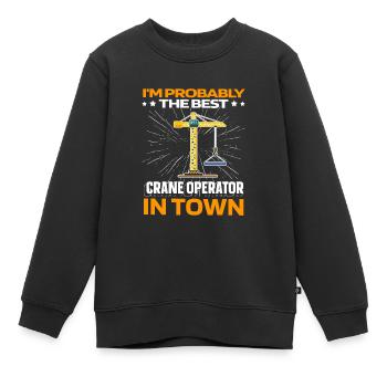 Crane driver Crane operator - Kids Premium Organic Sweatshirt - black - Front - AI Model Kid Female (0cm)