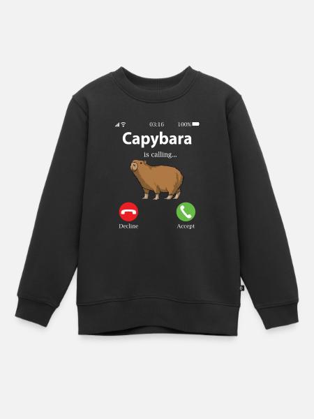 capybara - Kinder Premium Organic Sweatshirt - Schwarz