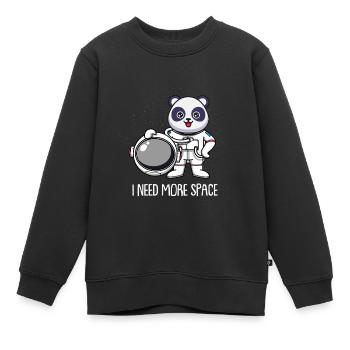 Großer Panda Pandabär Astronaut - Kinder Premium Organic Sweatshirt - Schwarz - Vorne - AI Model Kid Female (0cm)
