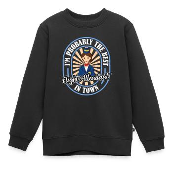 Flugbegleiter Stewardess Witzig - Kinder Premium Organic Sweatshirt - Schwarz - Vorne - AI Model Kid Female (0cm)
