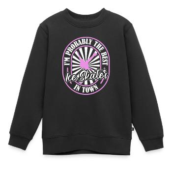 Schlittschuhlaufen Witzig - Kinder Premium Organic Sweatshirt - Schwarz - Vorne - AI Model Kid Female (0cm)