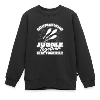 Jongler Couple Jongleur - Sweat Premium enfant bio - noir - Devant - AI Model Kid Female (0cm)
