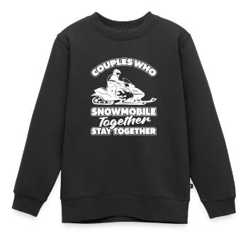 Schneemobil Motorschlitten Paar - Kinder Premium Organic Sweatshirt - Schwarz - Vorne - AI Model Kid Female (0cm)
