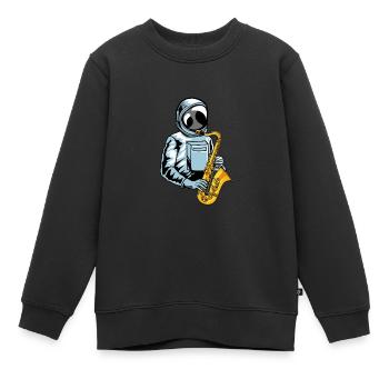 Saxophon Saxofon Astronaut - Kinder Premium Organic Sweatshirt - Schwarz - Vorne - AI Model Kid Female (0cm)