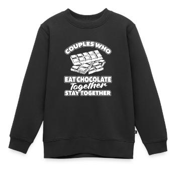 Chocolate Chocolate Pair - Kids Premium Organic Sweatshirt - black - Front - AI Model Kid Female (0cm)