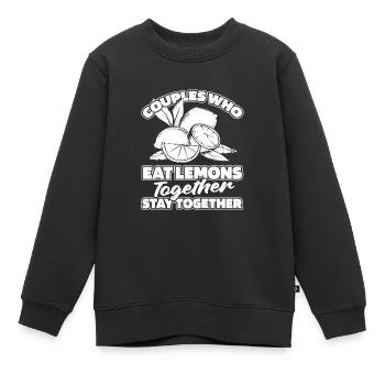 Paire de citrons - Sweat Premium enfant bio - noir - Devant - AI Model Kid Female (0cm)