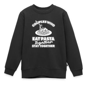Pasta Paar - Kinder Premium Organic Sweatshirt - Schwarz - Vorne - AI Model Kid Female (0cm)