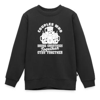 Smoothie Paar - Kinder Premium Organic Sweatshirt - Schwarz - Vorne - AI Model Kid Female (0cm)