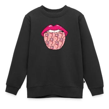 Danseurs danseurs Lèvres - Sweat Premium enfant bio - noir - Devant - AI Model Kid Female (0cm)