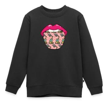 Lèvres de conducteur de pelle - Sweat Premium enfant bio - noir - Devant - AI Model Kid Female (0cm)