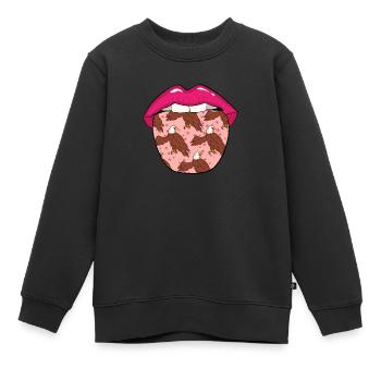 Adler Zunge - Kinder Premium Organic Sweatshirt - Schwarz - Vorne - AI Model Kid Female (0cm)