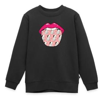 Dalmatiner Zunge - Kinder Premium Organic Sweatshirt - Schwarz - Vorne - AI Model Kid Female (0cm)
