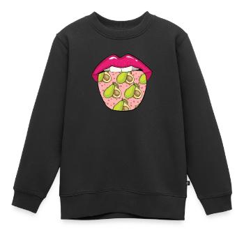Avocado Zunge - Kinder Premium Organic Sweatshirt - Schwarz - Vorne - AI Model Kid Female (0cm)