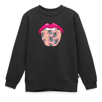 Petit-déjeuner Muesli Langue de céréales - Sweat Premium enfant bio - noir - Devant - AI Model Kid Female (0cm)