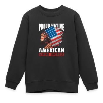 Ingénieur Ingénieur minier US Flag - Sweat Premium enfant bio - noir - Devant - AI Model Kid Female (0cm)
