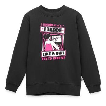 Day Trading Day Trader Humor - Kinder Premium Organic Sweatshirt - Schwarz - Vorne - AI Model Kid Female (0cm)