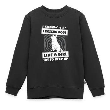 Hund Rettungshund Mädchen - Kinder Premium Organic Sweatshirt - Schwarz - Vorne - AI Model Kid Female (0cm)