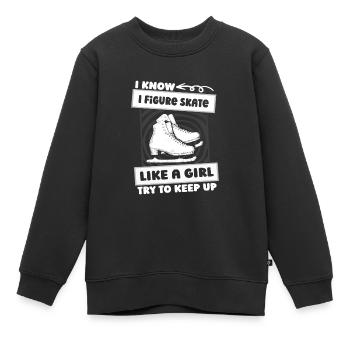 Eiskunstlauf Eiskunstläuferin Mädchen - Kinder Premium Organic Sweatshirt - Schwarz - Vorne - AI Model Kid Female (0cm)