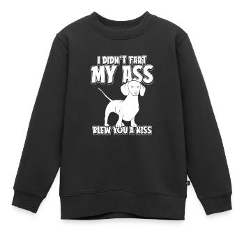 Teckel Teckel Drôle - Sweat Premium enfant bio - noir - Devant - AI Model Kid Female (0cm)