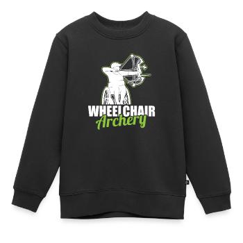 Tir à l’arc Tir à l’arc Archer Fauteuil roulant - Sweat Premium enfant bio - noir - Devant - AI Model Kid Female (0cm)