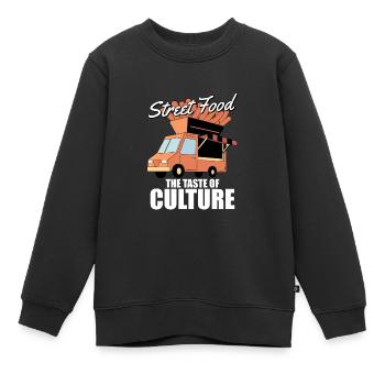Straßenessen Kultur - Kinder Premium Organic Sweatshirt - Schwarz - Vorne - AI Model Kid Female (0cm)