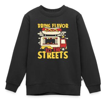 Hot-dog de cuisine de rue - Sweat Premium enfant bio - noir - Devant - AI Model Kid Female (0cm)