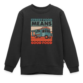 Cuisine de rue - Sweat Premium enfant bio - noir - Devant - AI Model Kid Female (0cm)