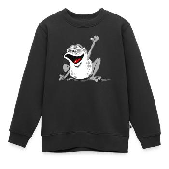Frosch Froschkönig Froschprinz quak Laubfrosch - Kinder Premium Organic Sweatshirt - Schwarz - Vorne - AI Model Kid Female (0cm)
