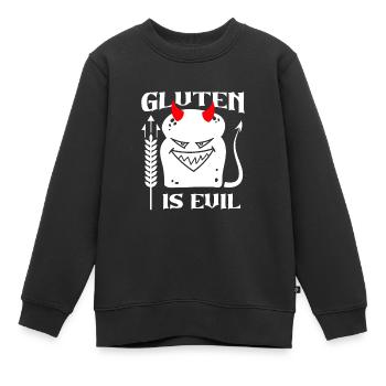 Glutenfrei Teufel - Kinder Premium Organic Sweatshirt - Schwarz - Vorne - AI Model Kid Female (0cm)