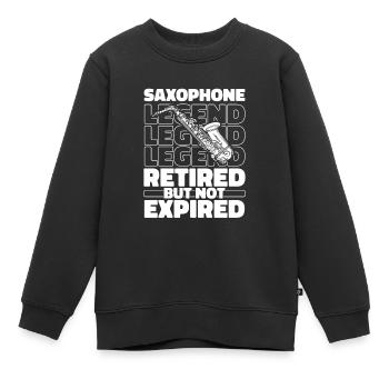 Saxophone Saxophone Retired - Kids Premium Organic Sweatshirt - black - Front - AI Model Kid Female (0cm)