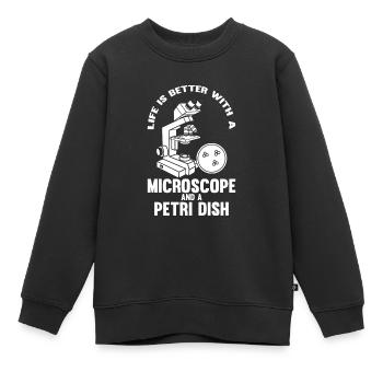 Biologie Biologe Mikroskop - Kinder Premium Organic Sweatshirt - Schwarz - Vorne - AI Model Kid Female (0cm)