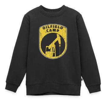 Ölfeld Bohrinsel Lager - Kinder Premium Organic Sweatshirt - Schwarz - Vorne - AI Model Kid Female (0cm)