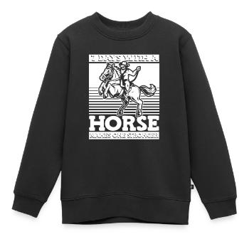 Cheval Humour Endurance Équitation - Sweat Premium enfant bio - noir - Devant - AI Model Kid Female (0cm)