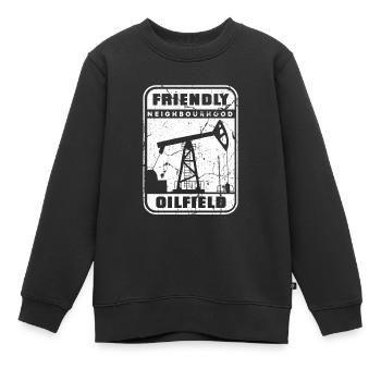 Plate-forme pétrolière de champs pétrolifères - Sweat Premium enfant bio - noir - Devant - AI Model Kid Female (0cm)