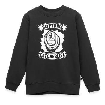 Receveur de balle molle - Sweat Premium enfant bio - noir - Devant - AI Model Kid Female (0cm)