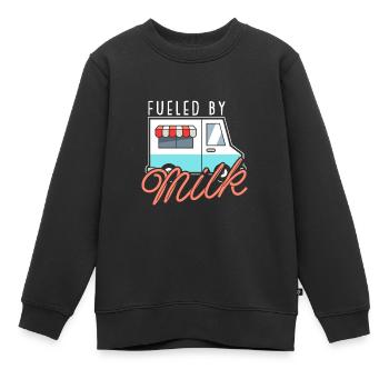 Lait de vache Humour Wagon de lait - Sweat Premium enfant bio - noir - Devant - AI Model Kid Female (0cm)