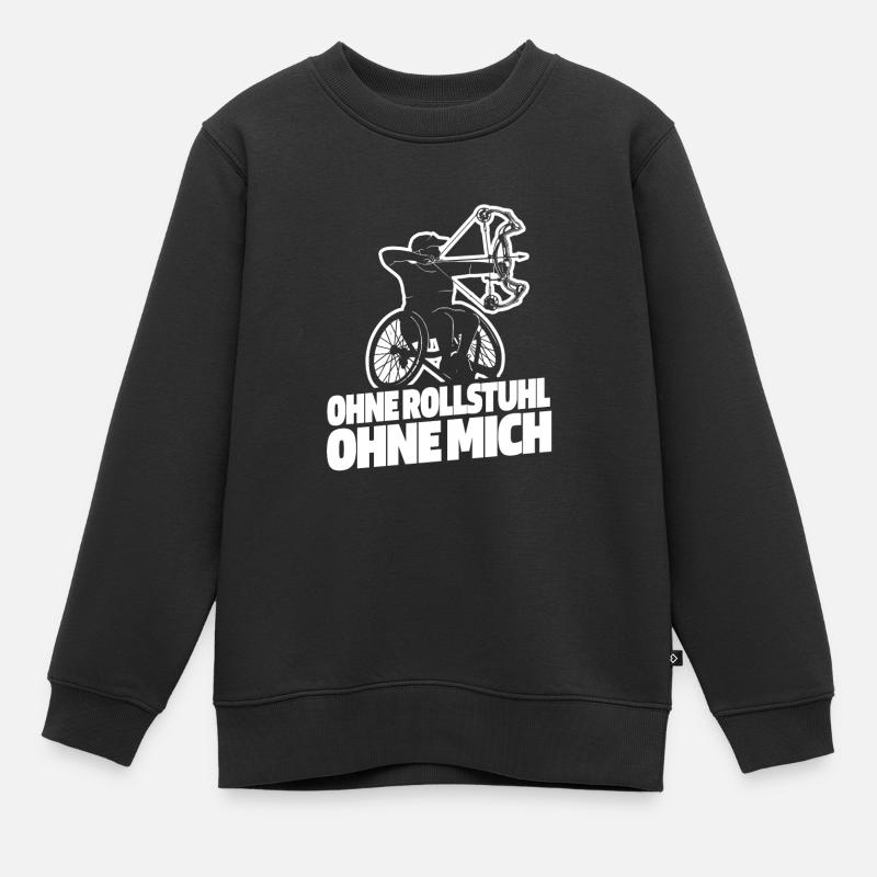 Rollstuhl Rollstuhlfahrer Bogenschießen - Kinder Premium Organic Sweatshirt - Schwarz
