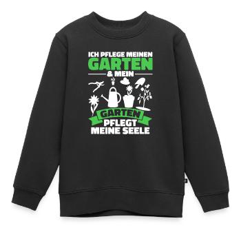 Hobbygärtner Garten Seele - Kinder Premium Organic Sweatshirt - Schwarz - Vorne - AI Model Kid Female (0cm)