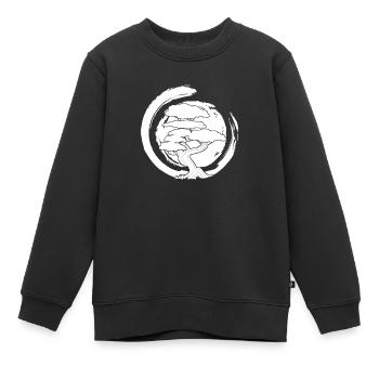 Bonsaï - Sweat Premium enfant bio - noir - Devant - AI Model Kid Female (0cm)