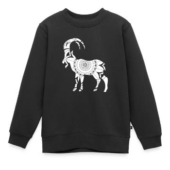 Sternzeichen Steinbock Symbol - Kinder Premium Organic Sweatshirt - Schwarz - Vorne - AI Model Kid Female (0cm)