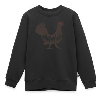 Grand tétras - Sweat Premium enfant bio - noir - Devant - AI Model Kid Female (0cm)