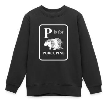 Stachelschwein - Kinder Premium Organic Sweatshirt - Schwarz - Vorne - AI Model Kid Female (0cm)