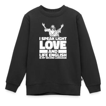 Christ Christianisme Amour - Sweat Premium enfant bio - noir - Devant - AI Model Kid Female (0cm)