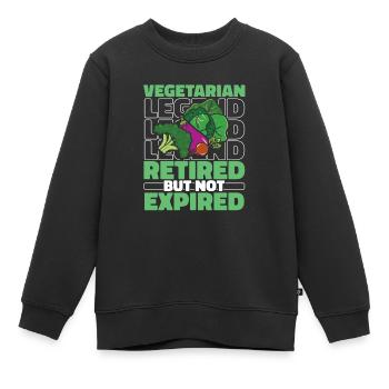 Vegetarisch Vegetarier Im Ruhestand - Kinder Premium Organic Sweatshirt - Schwarz - Vorne - AI Model Kid Female (0cm)